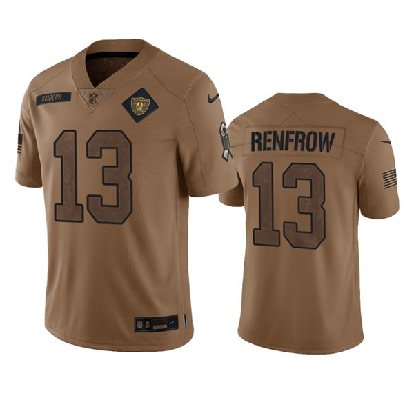 Men s Las Vegas Raiders Hunter Renfrow 2023 Brown Salute To Service Limited Stitched Jersey