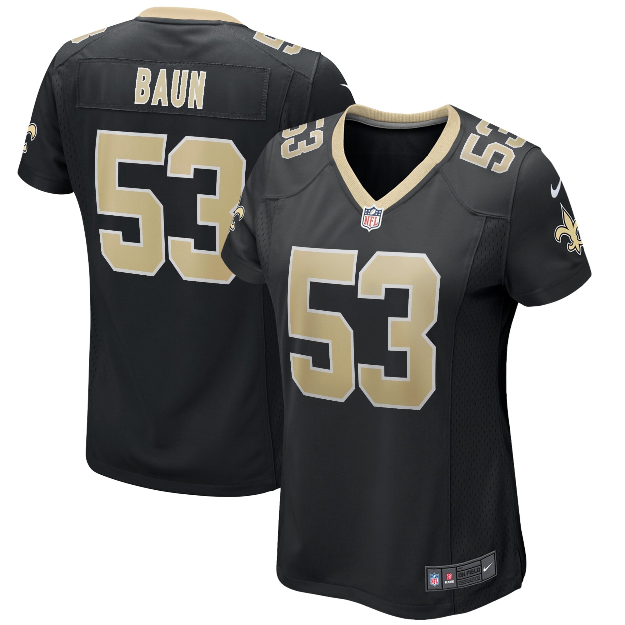 Women s Nike Zack Baun Black New Orleans Saints Game Jersey