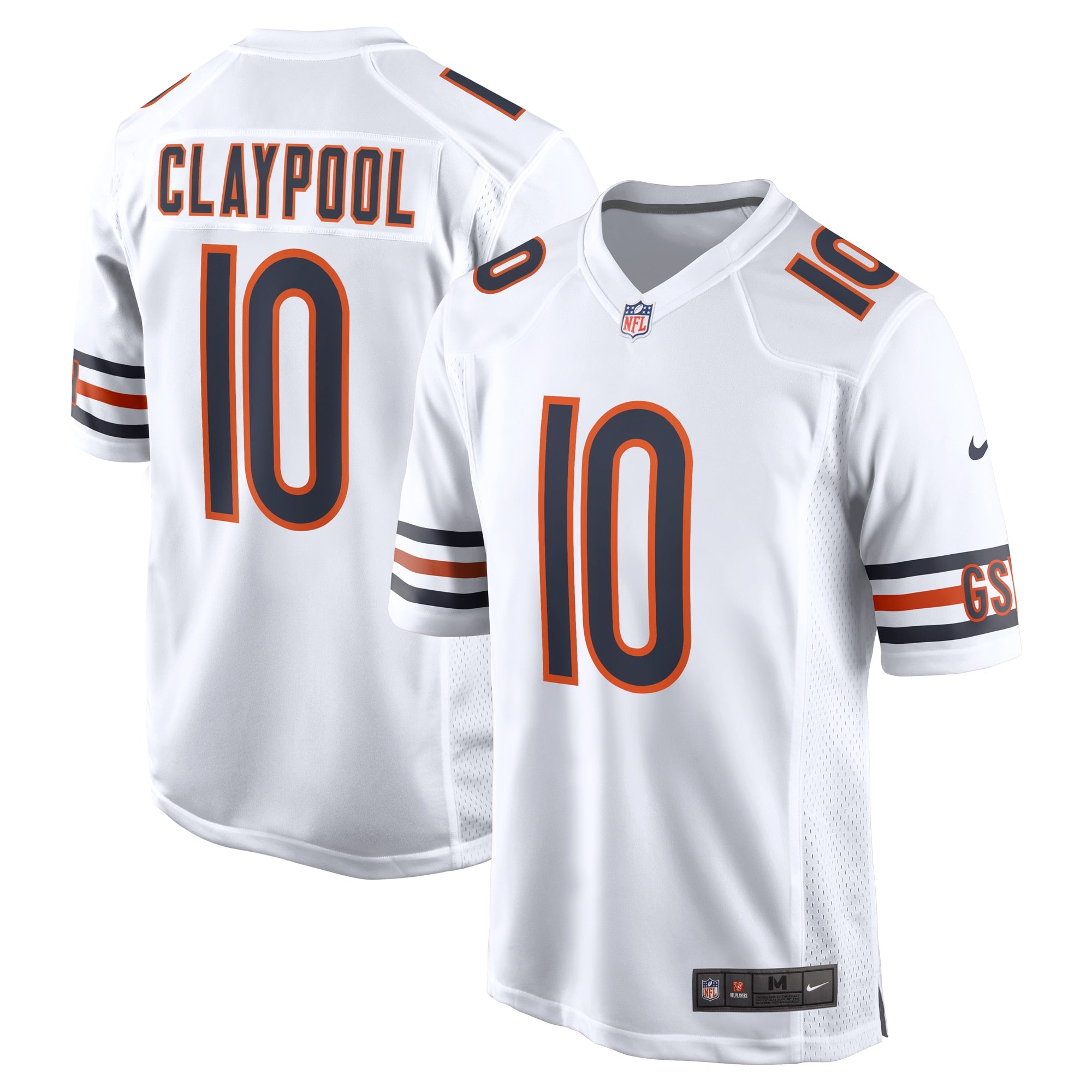 Chase Claypool Chicago Bears Nike Game Player Jersey   White