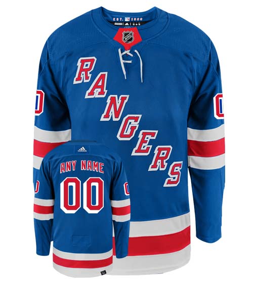 Customizable New York Rangers Adidas Primegreen Authentic NHL Hockey Jersey