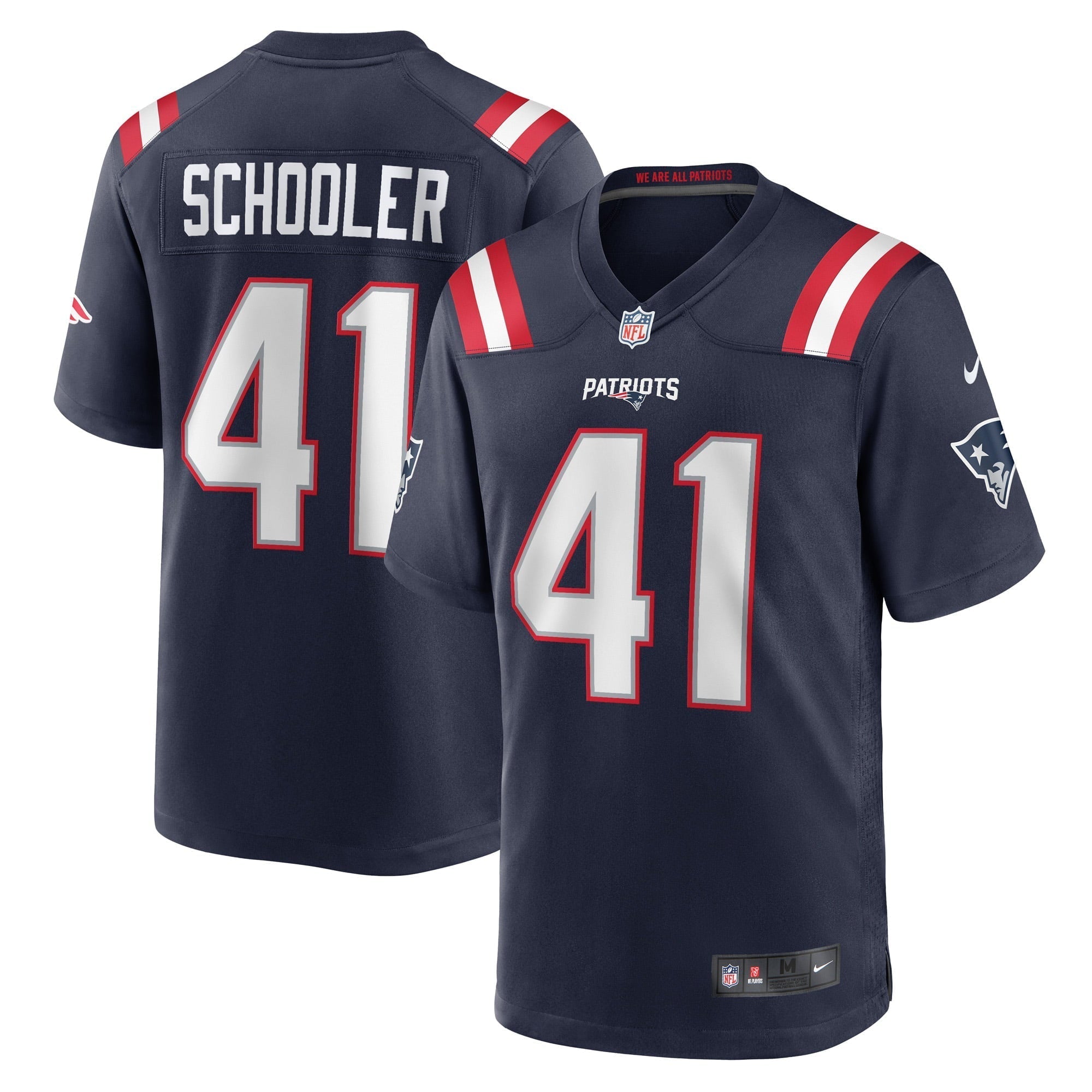 Men s Nike Brenden Schooler Navy New England Patriots Game Player Jersey