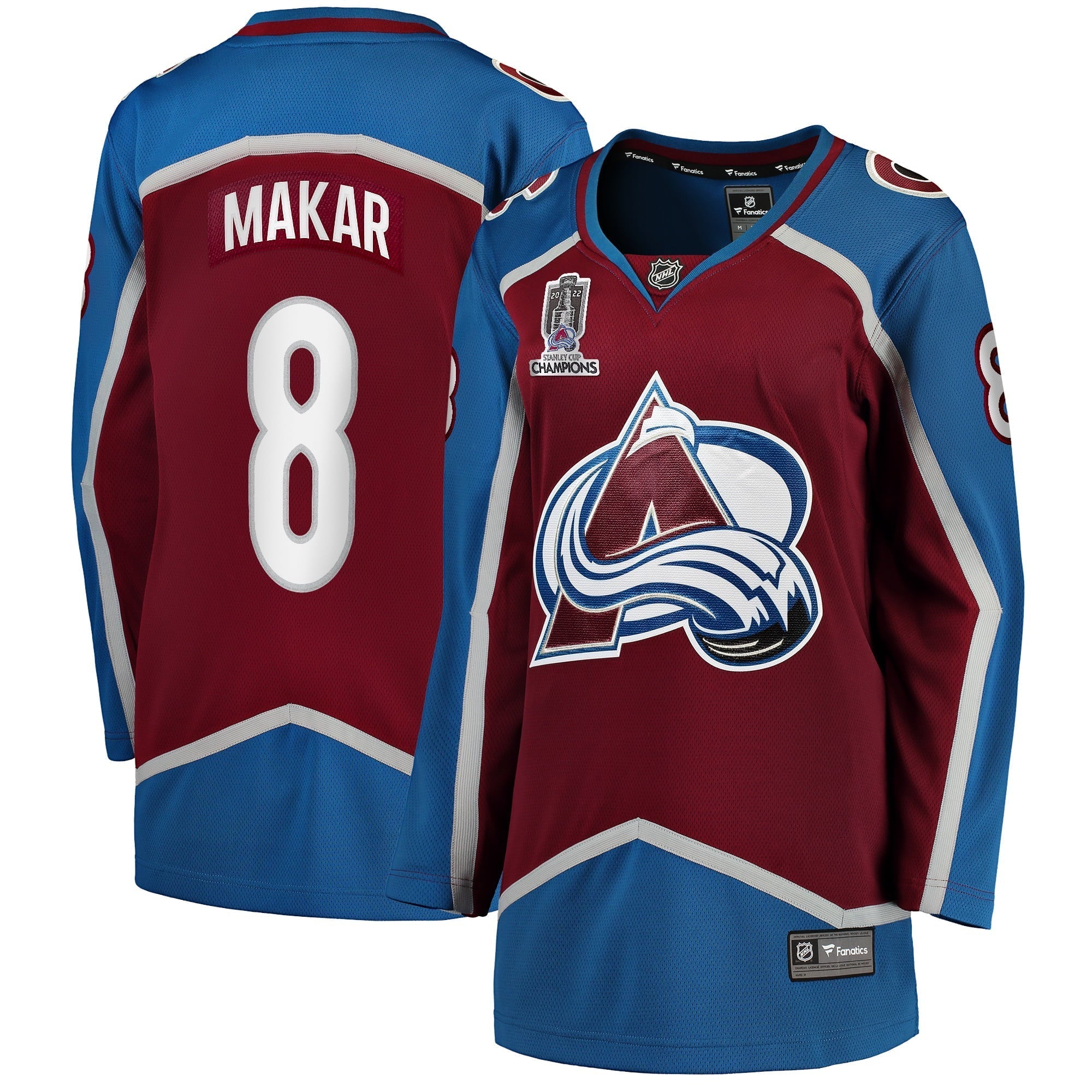Women's Fanatics Branded Cale Makar Burgundy Colorado Avalanche Home 2022 Stanley Cup Champions Breakaway Player Jersey