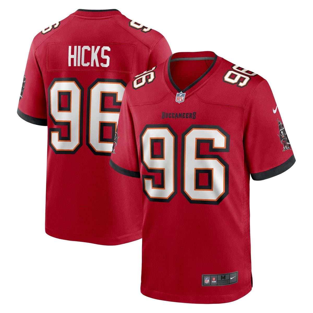 Men s Nike Akiem Hicks Red Tampa Bay Buccaneers Game Player Jersey