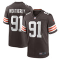 Men s Nike Stephen Weatherly Brown Cleveland Browns Game Player Jersey