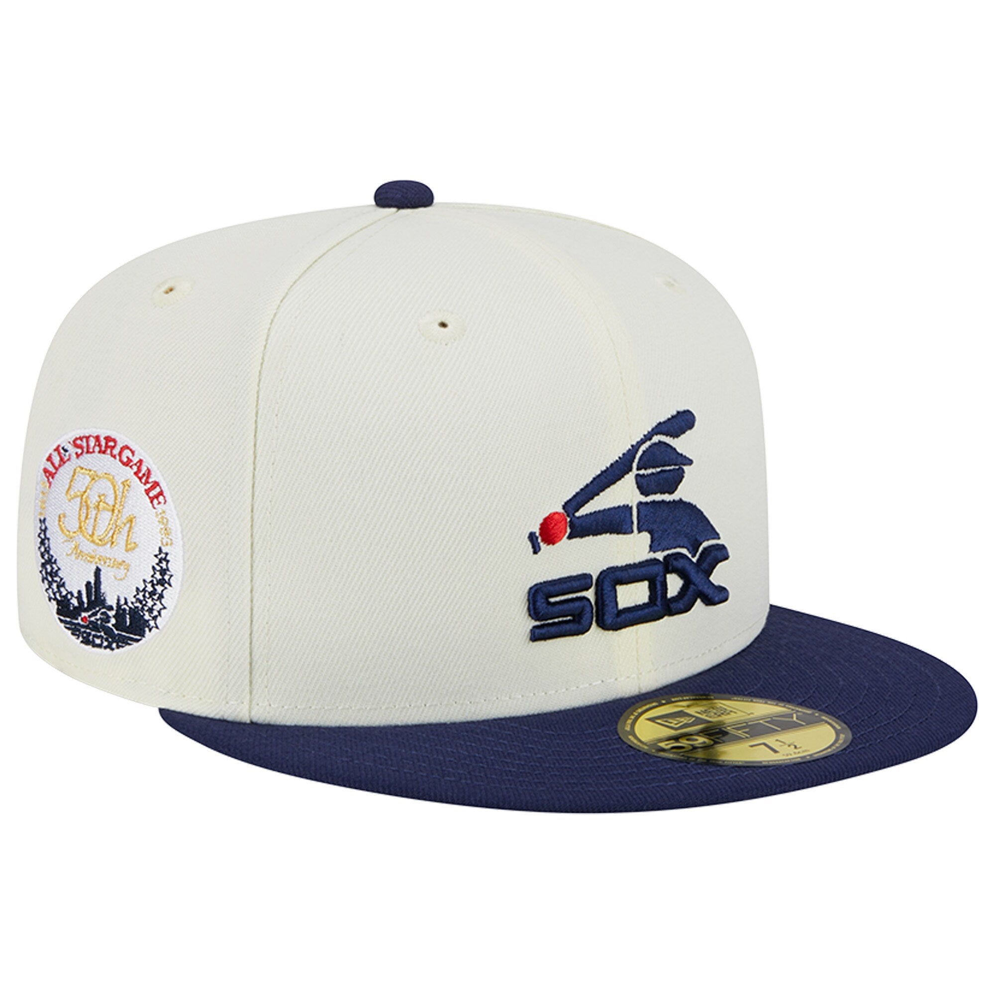 Chicago White Sox New Era Retro 59FIFTY Fitted Hat - Stone/Navy