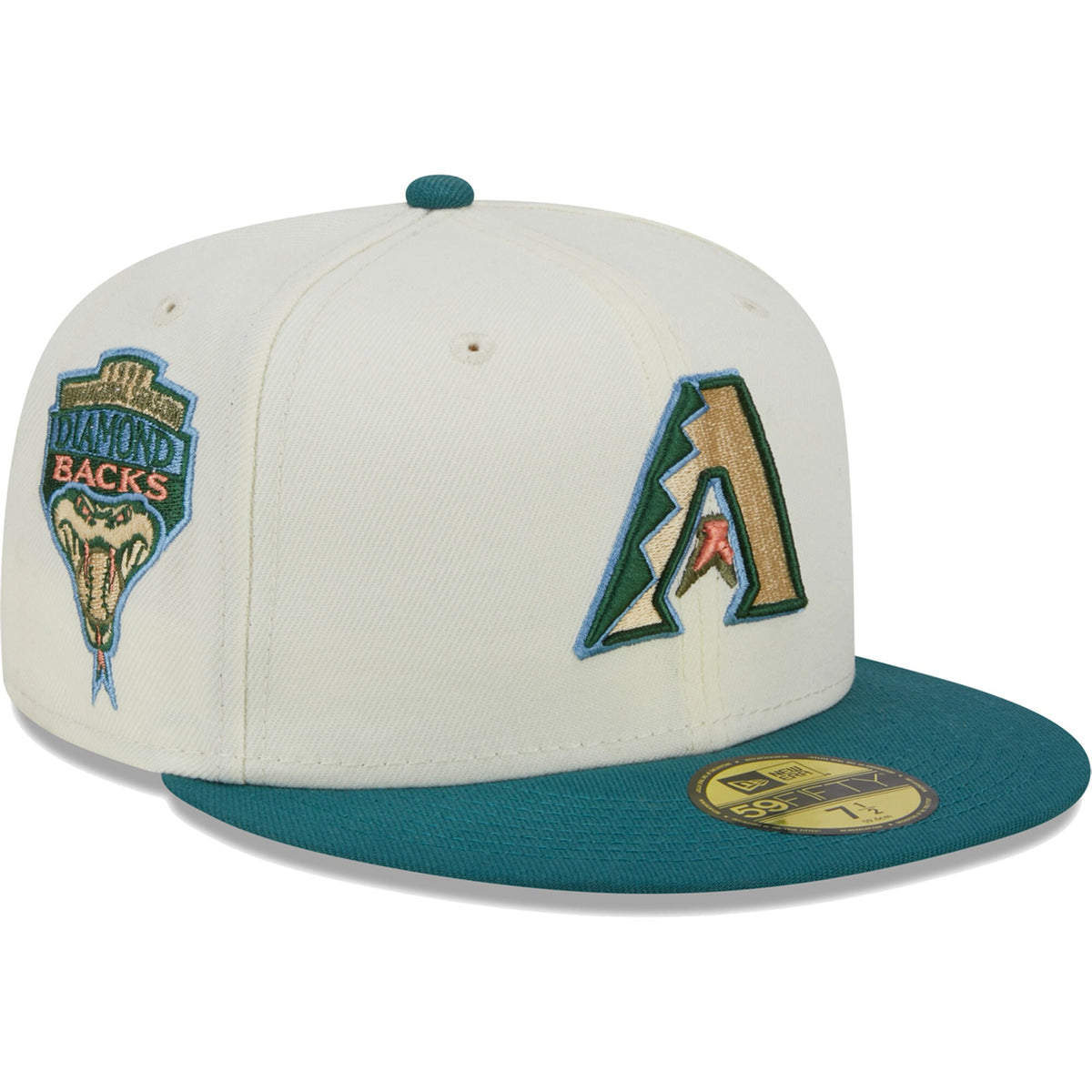 Arizona Diamondbacks New Era Chrome Evergreen 59FIFTY Fitted Hat - Cream