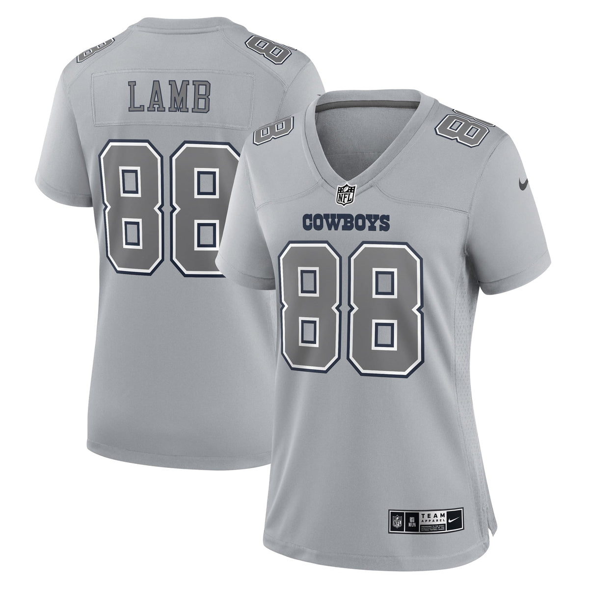 Women s Nike CeeDee Lamb Gray Dallas Cowboys Atmosphere Fashion Game Jersey