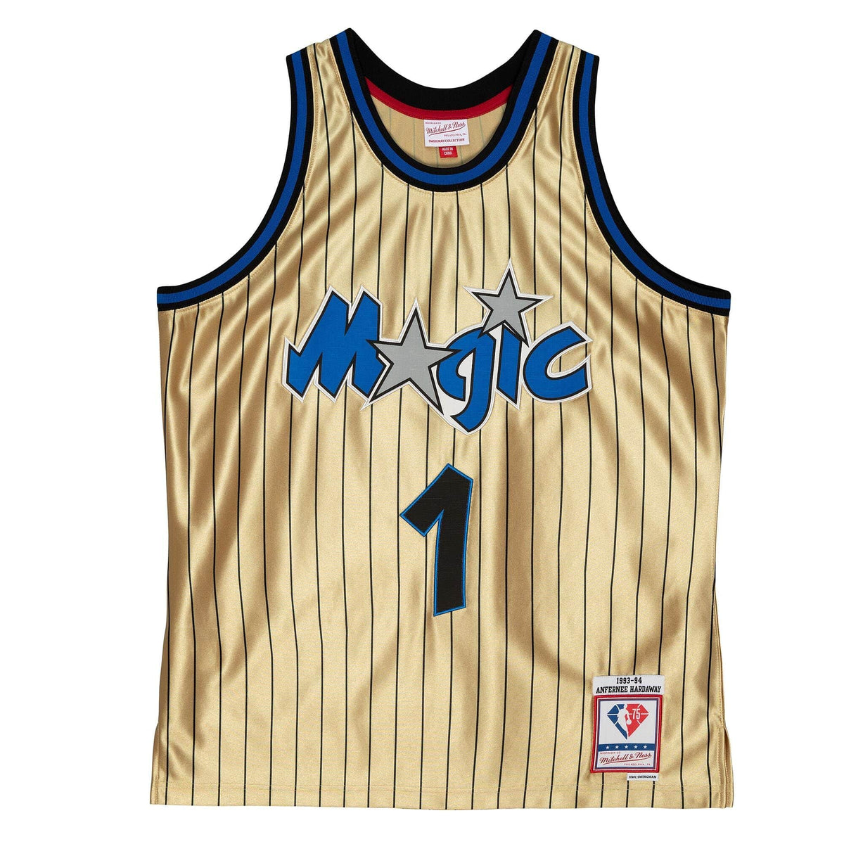75th Anniversary Gold Swingman Penny Hardaway Orlando Magic 1993-94 Jersey