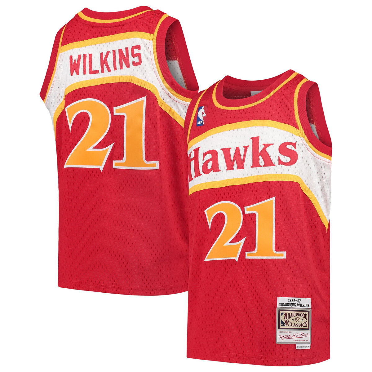 Dominique Wilkins Atlanta Hawks, NBA Jerseys Mitchell & Ness Youth 1986-87 Hardwood Classics Swingman Throwback Jersey - Red