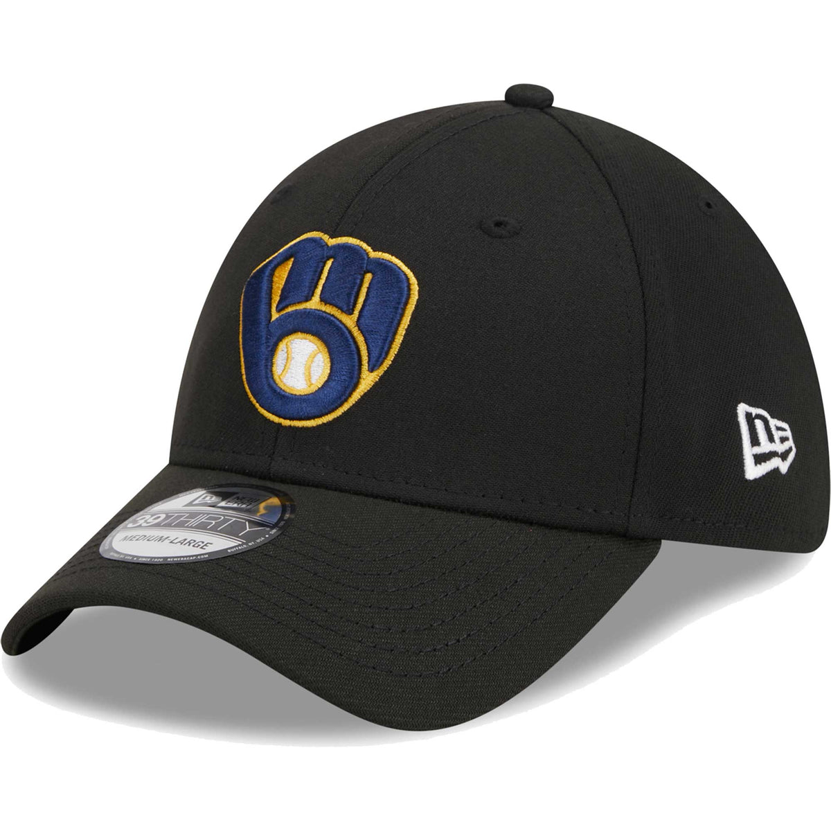 Milwaukee Brewers New Era Logo 39THIRTY Flex Hat - Black
