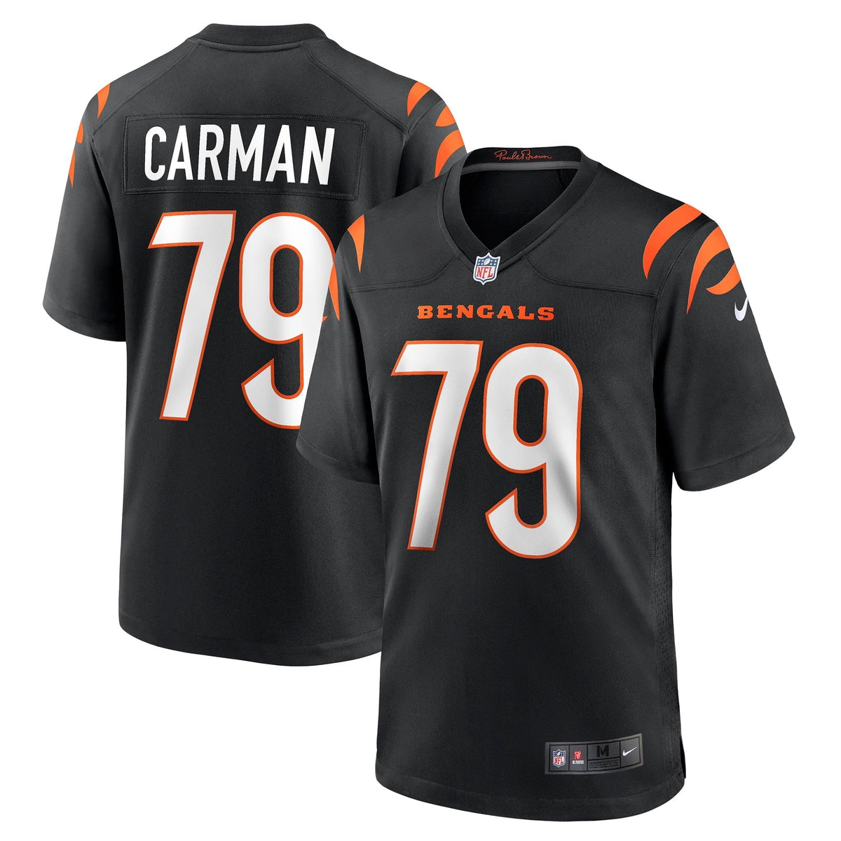 Men s Nike Jackson Carman Black Cincinnati Bengals Game Jersey