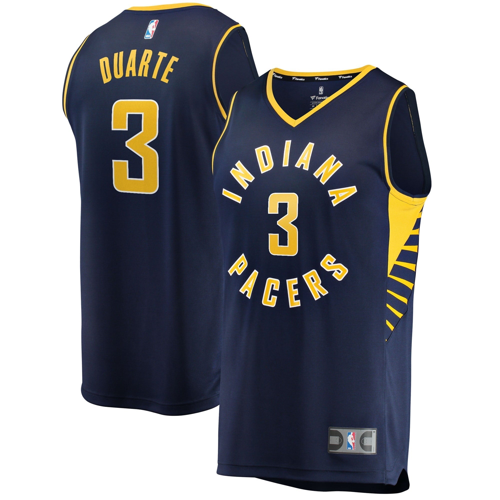 Men's Fanatics Branded Chris Duarte Navy Indiana Pacers 2021/22 Fast Break Replica Jersey - Icon Edition