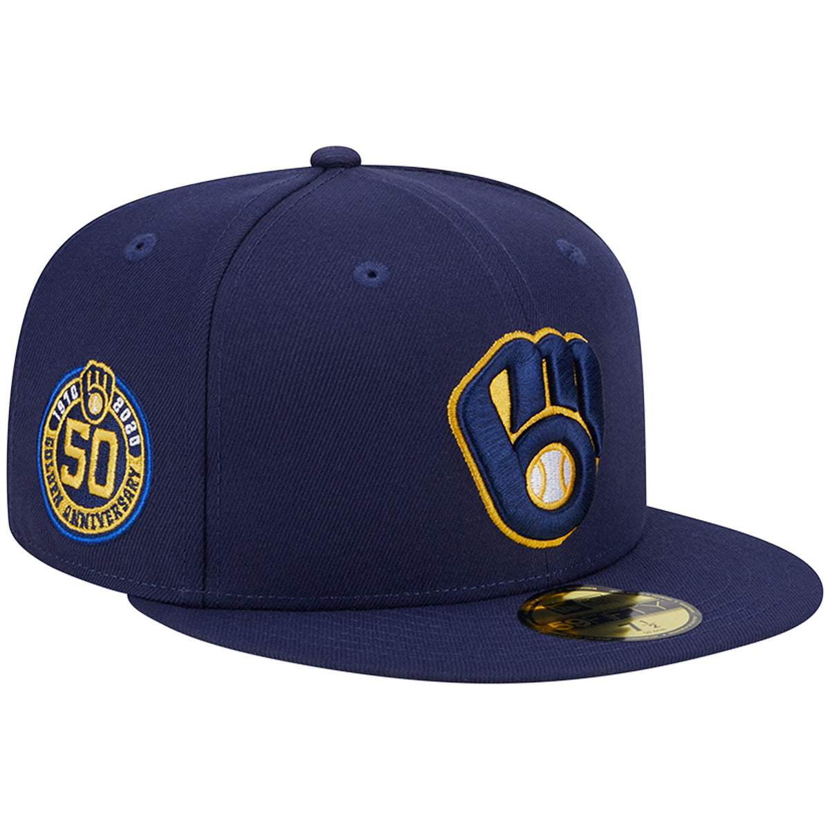 Milwaukee Brewers New Era 50th Anniversary Team Color 59FIFTY Fitted Hat - Navy