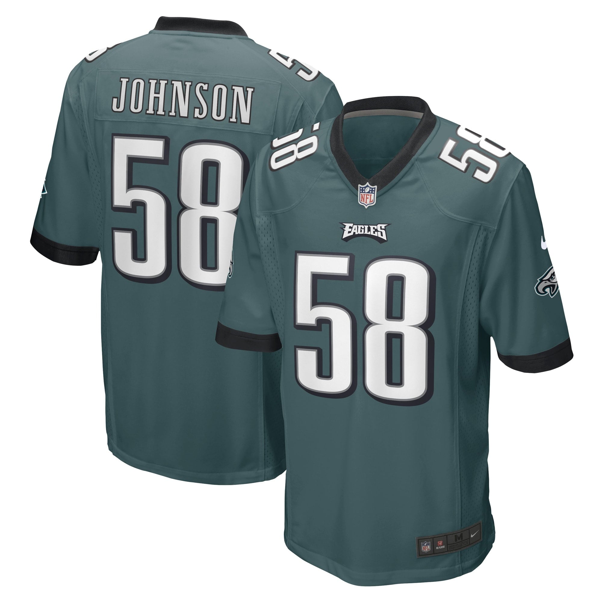 Men s Nike Kyron Johnson Midnight Green Philadelphia Eagles Game Player Jersey