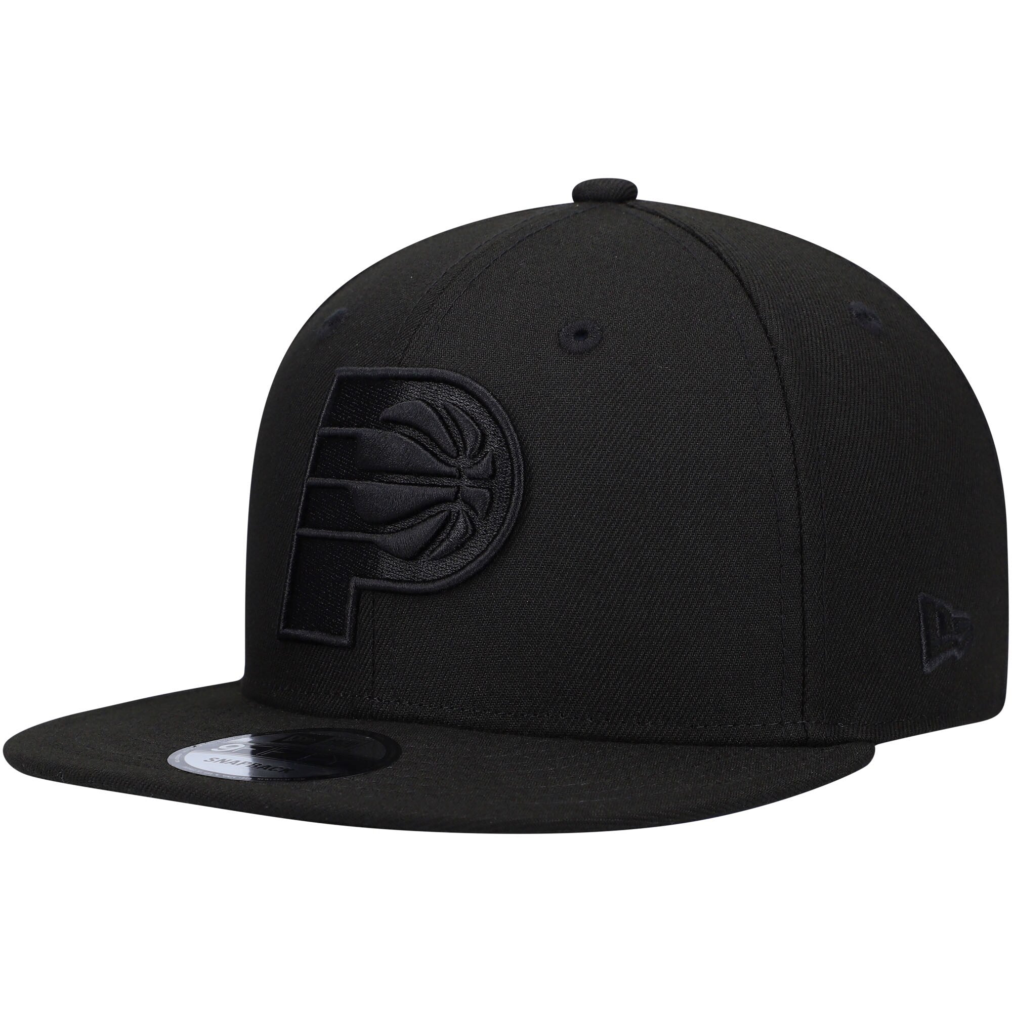 Indiana Pacers New Era Black On Black 9FIFTY Snapback Hat