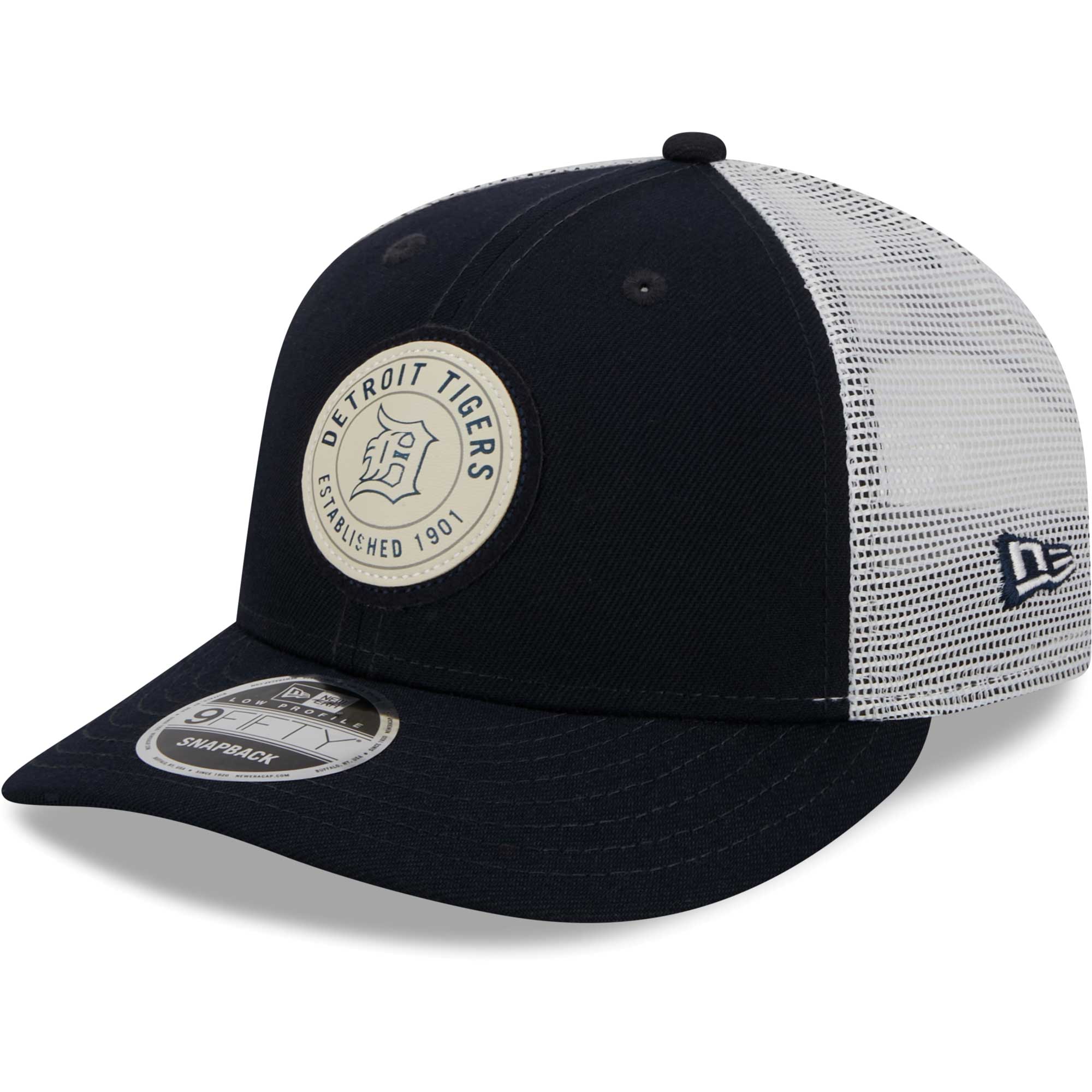Detroit Tigers New Era Circle Trucker Low Profile 9FIFTY Snapback Hat - Navy