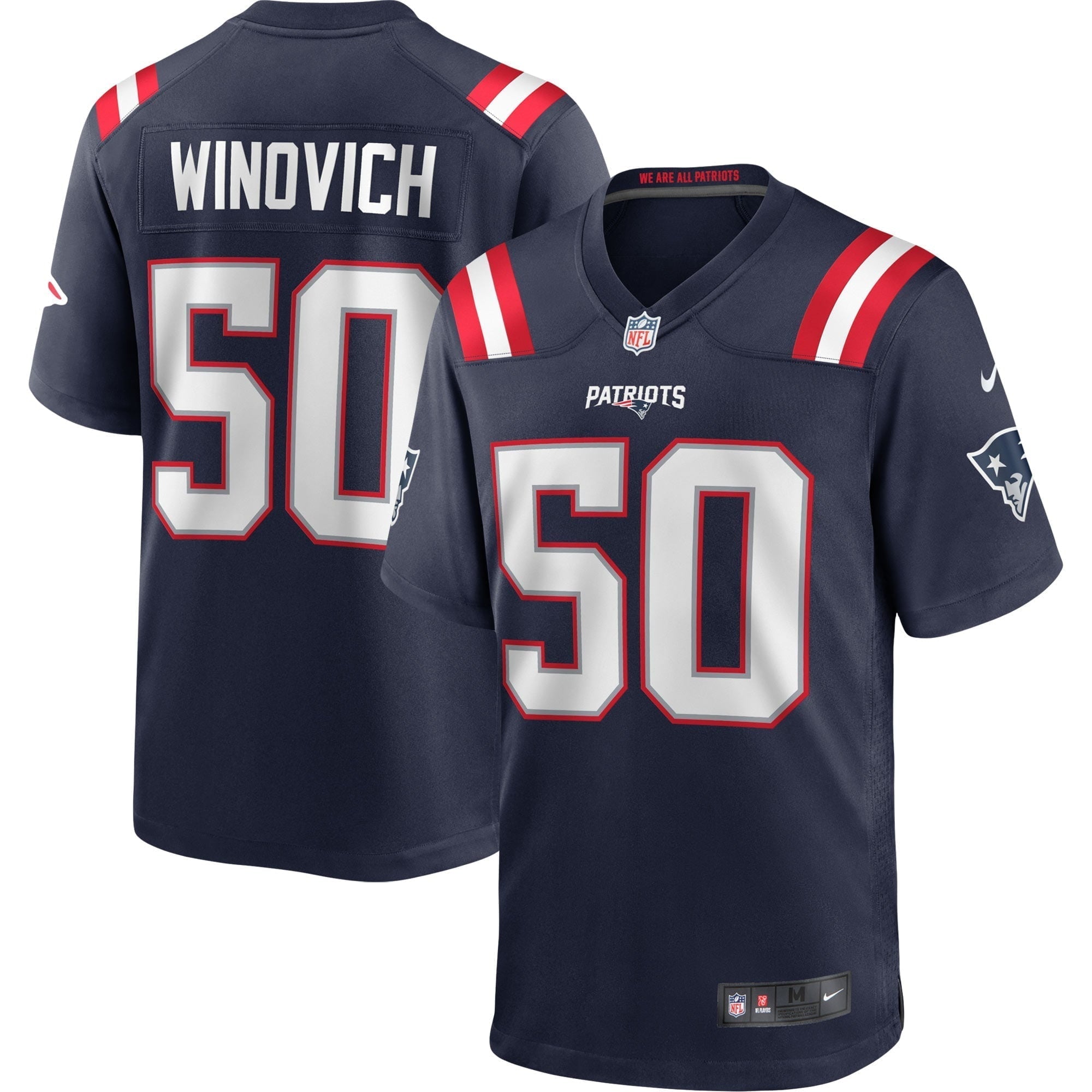 Men s Nike Chase Winovich Navy New England Patriots Game Player Jersey