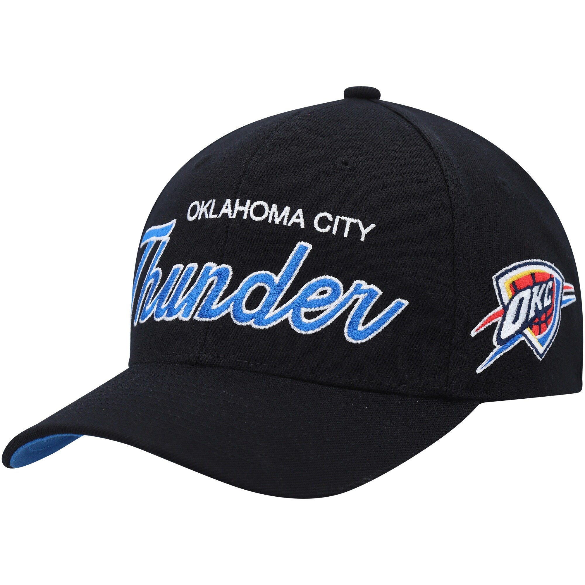 Oklahoma City Thunder Mitchell & Ness MVP Team Script 2.0 Stretch Snapback Hat - Black