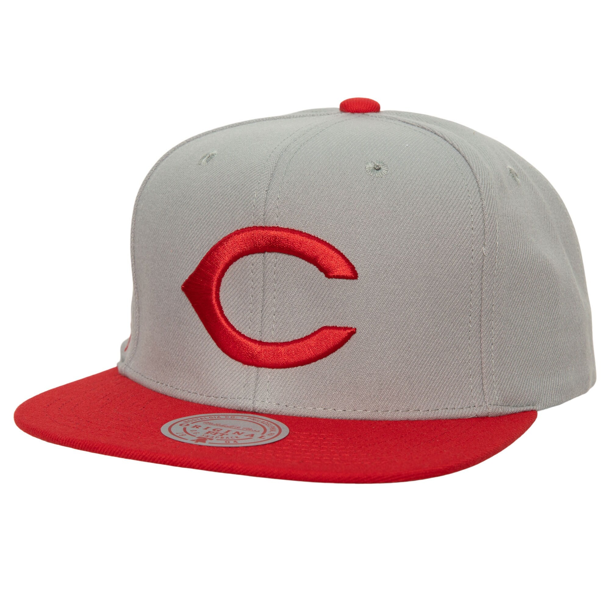 Cincinnati Reds Mitchell & Ness Cooperstown Collection Away Snapback Hat - Gray