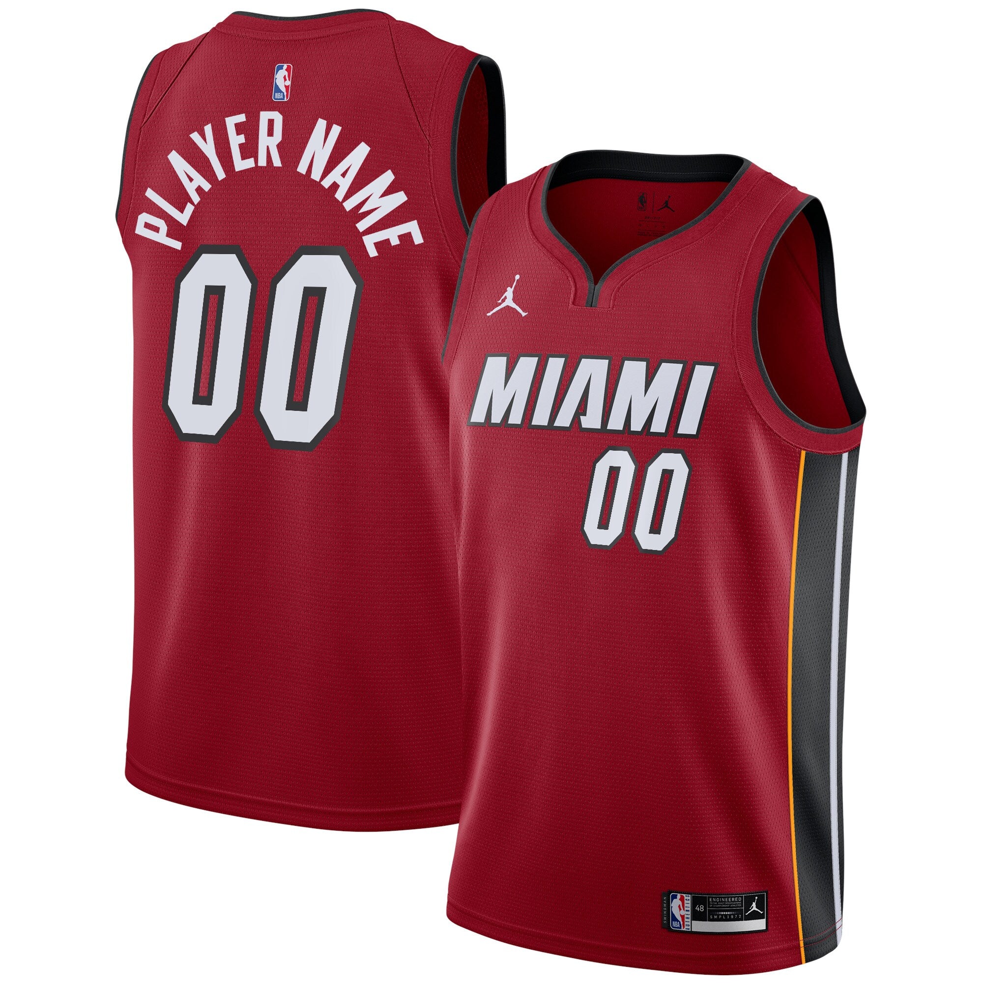 Miami Heat Jordans Brand Swingman Custom Jersey - Statement Edition - Red