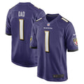 Men s Nike Number 1 Dad Purple Baltimore Ravens Game Jersey