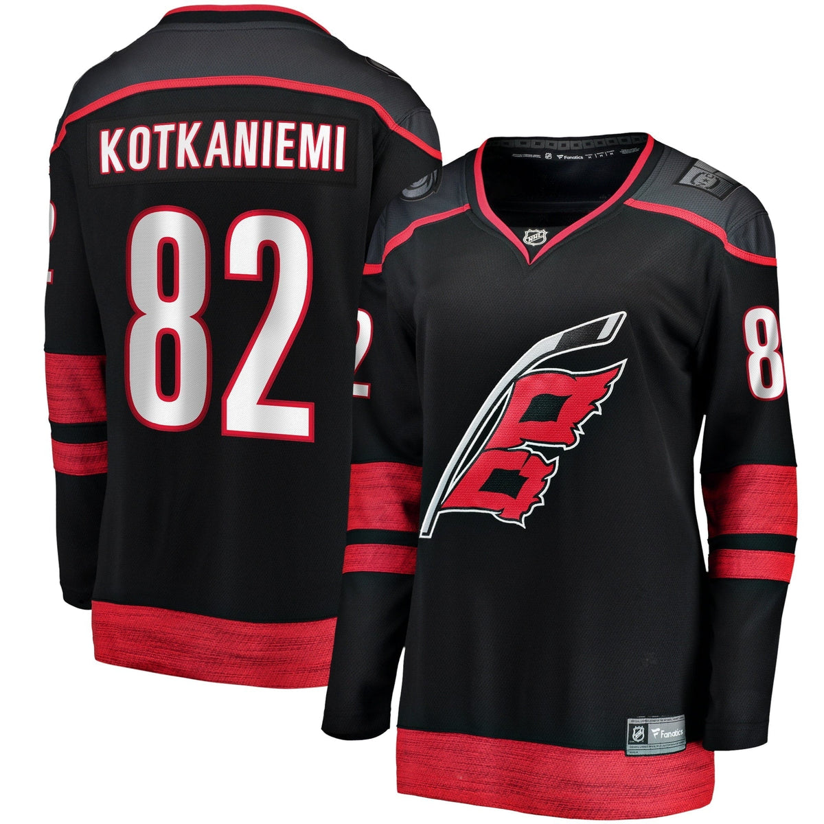 Women's Fanatics Branded Jesperi Kotkaniemi Black Carolina Hurricanes Home Breakaway Player Jersey
