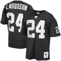 Charles Woodson Las Vegas Raiders Mitchell   Ness 2002 Authentic Throwback Retired Player Jersey   Black