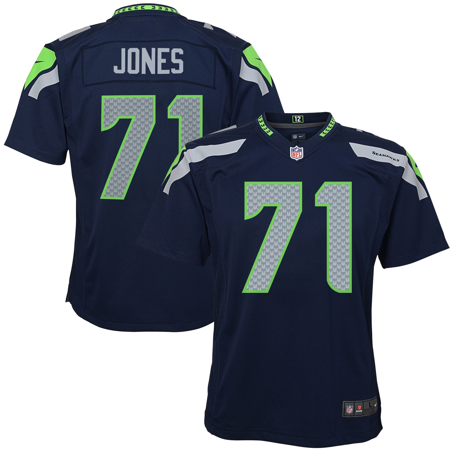 Walter Jones Seattle Seahawks Youth Nike Retired Game Jersey Navy Blue