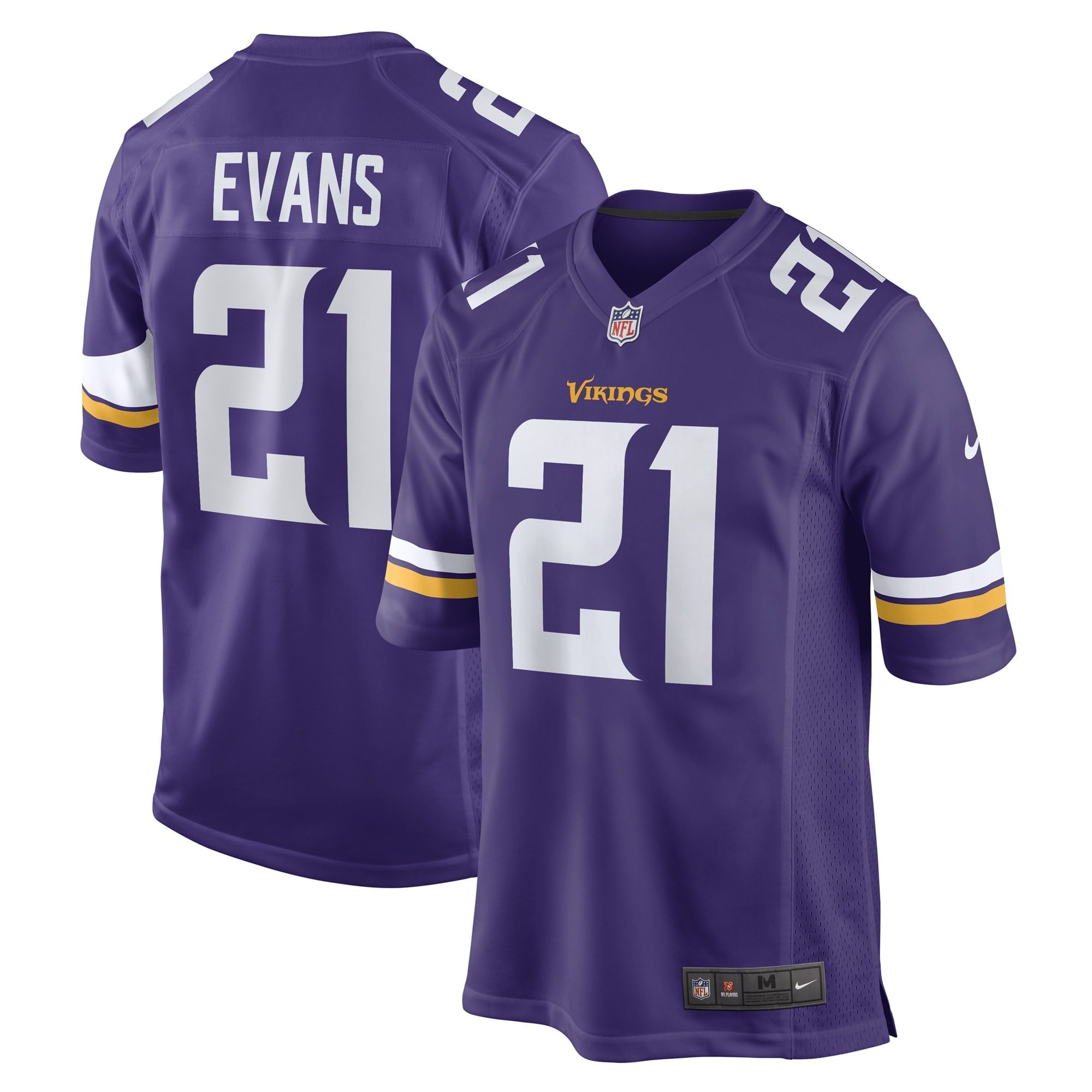 Men s Nike Akayleb Evans Purple Minnesota Vikings Game Player Jersey