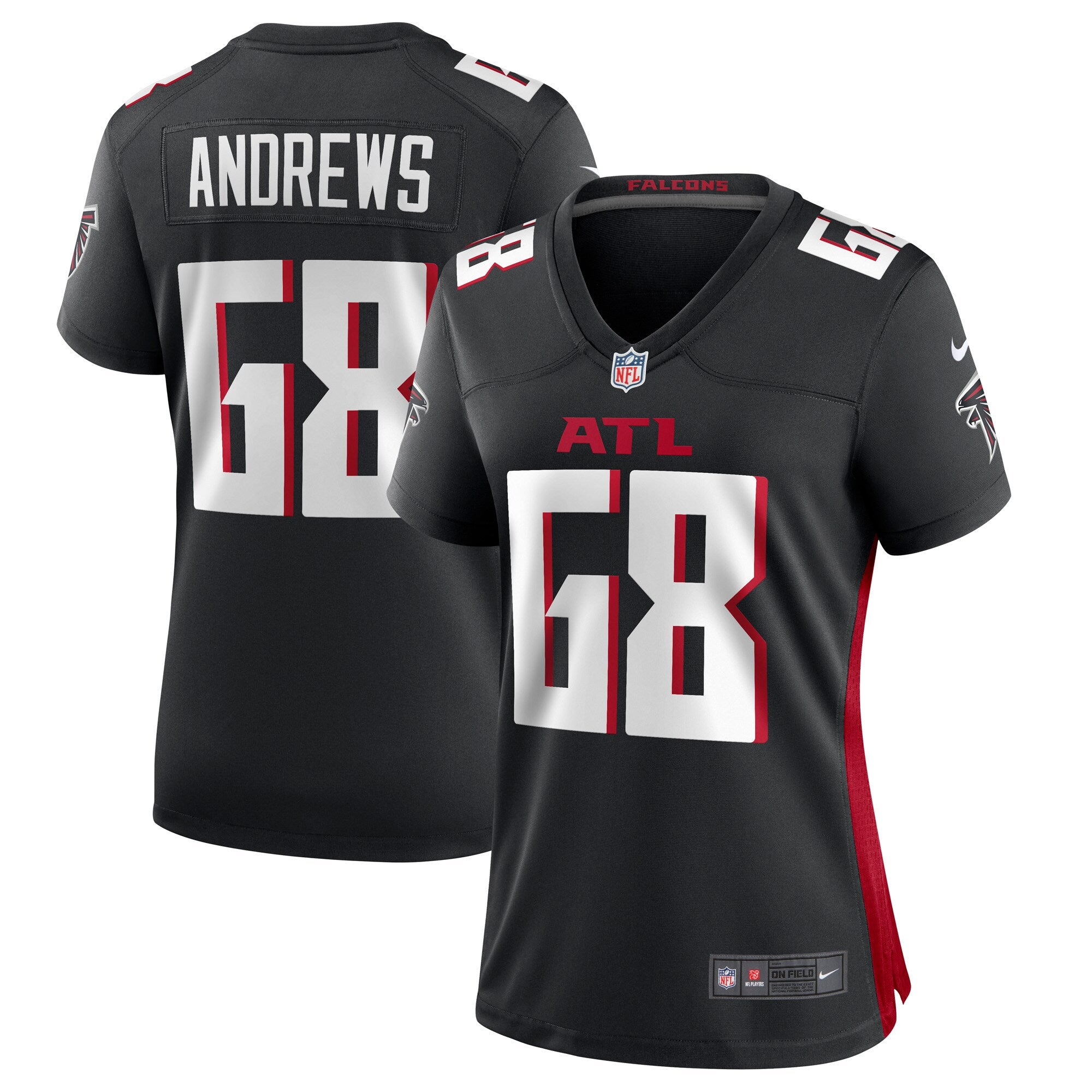 Josh Andrews Atlanta Falcons Nike Women s Game Player Jersey   Black
