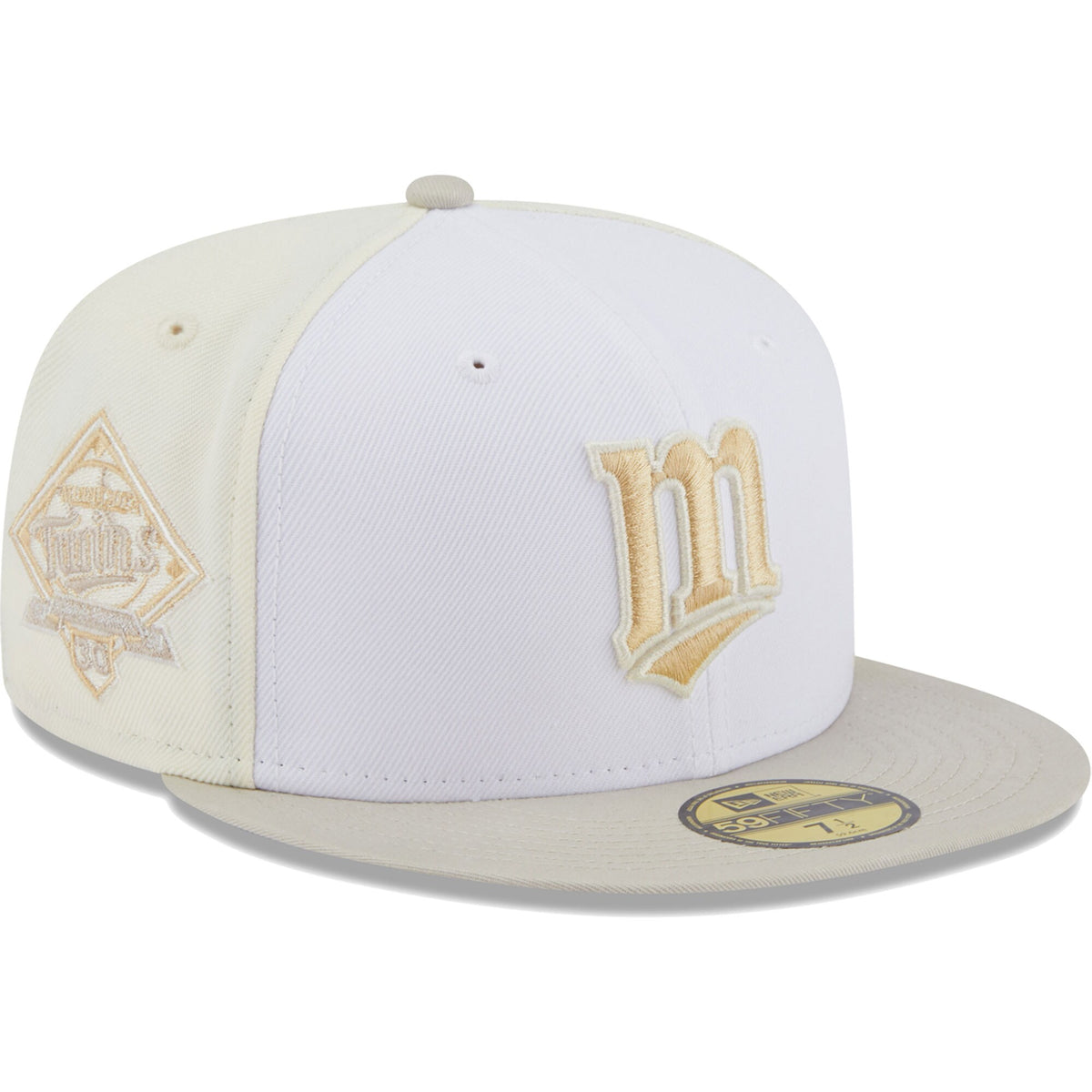 Minnesota Twins New Era Chrome Anniversary 59FIFTY Fitted Hat - Cream/Stone
