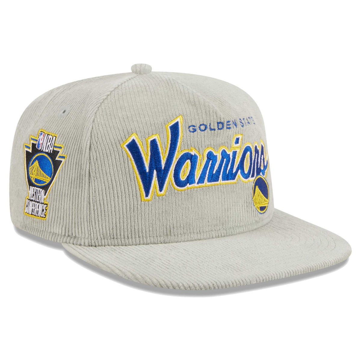 Golden State Warriors New Era The Golfer Corduroy 9FIFTY Snapback Hat - Gray