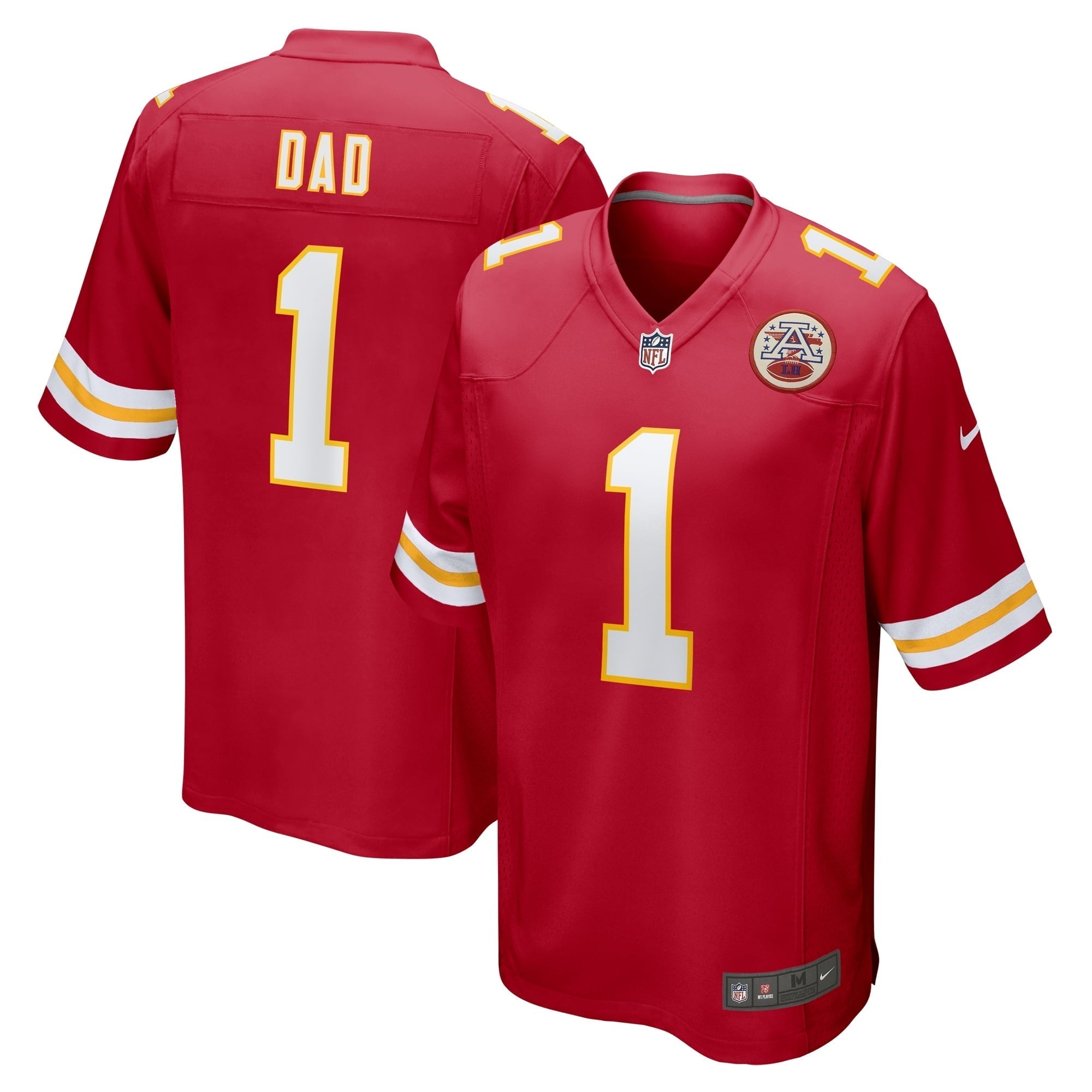 Men s Nike Number 1 Dad Red Kansas City Chiefs Game Jersey