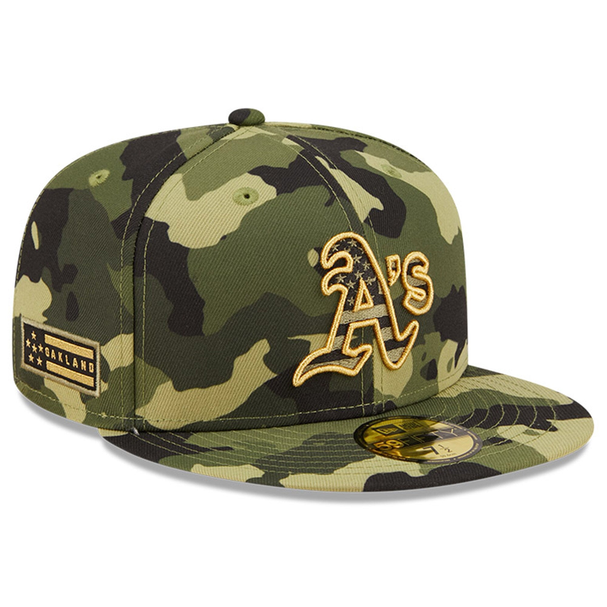 Oakland Athletics New Era 2022 Armed Forces Day On-Field 59FIFTY Fitted Hat - Camo