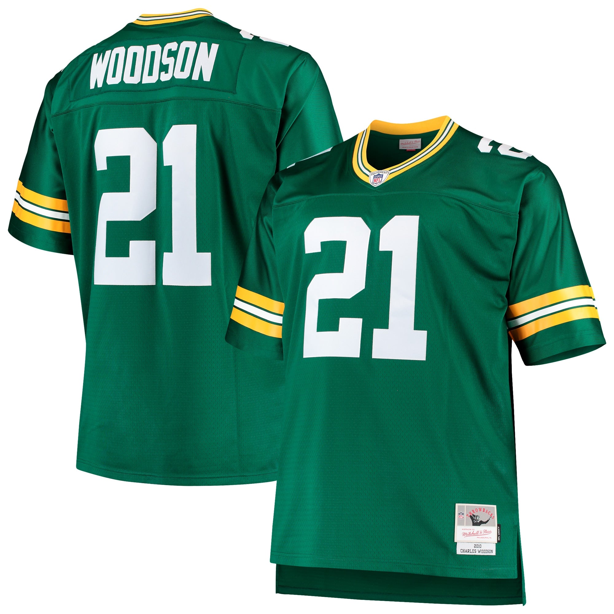 Charles Woodson Green Bay Packers Mitchell   Ness Big   Tall 2010 Retired Player Replica Jersey   Green