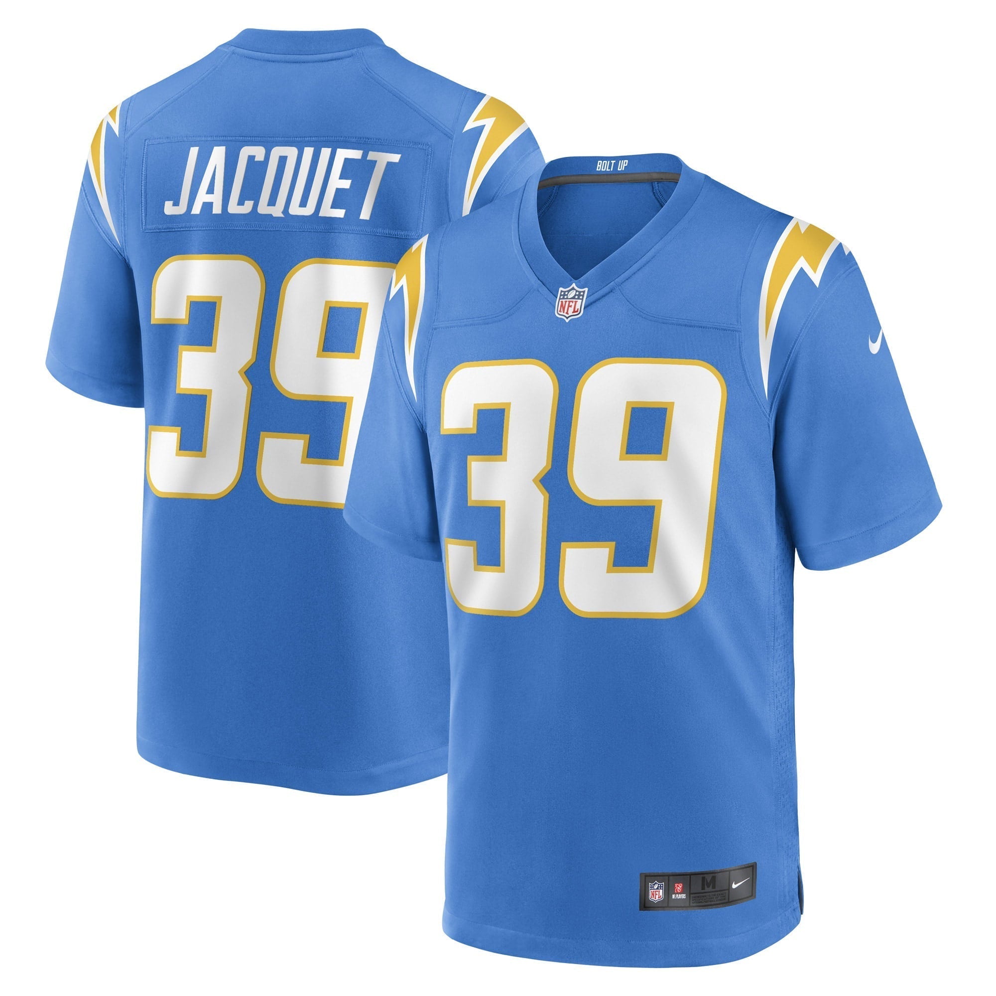 Men s Nike Michael Jacquet Powder Blue Los Angeles Chargers Game Player Jersey