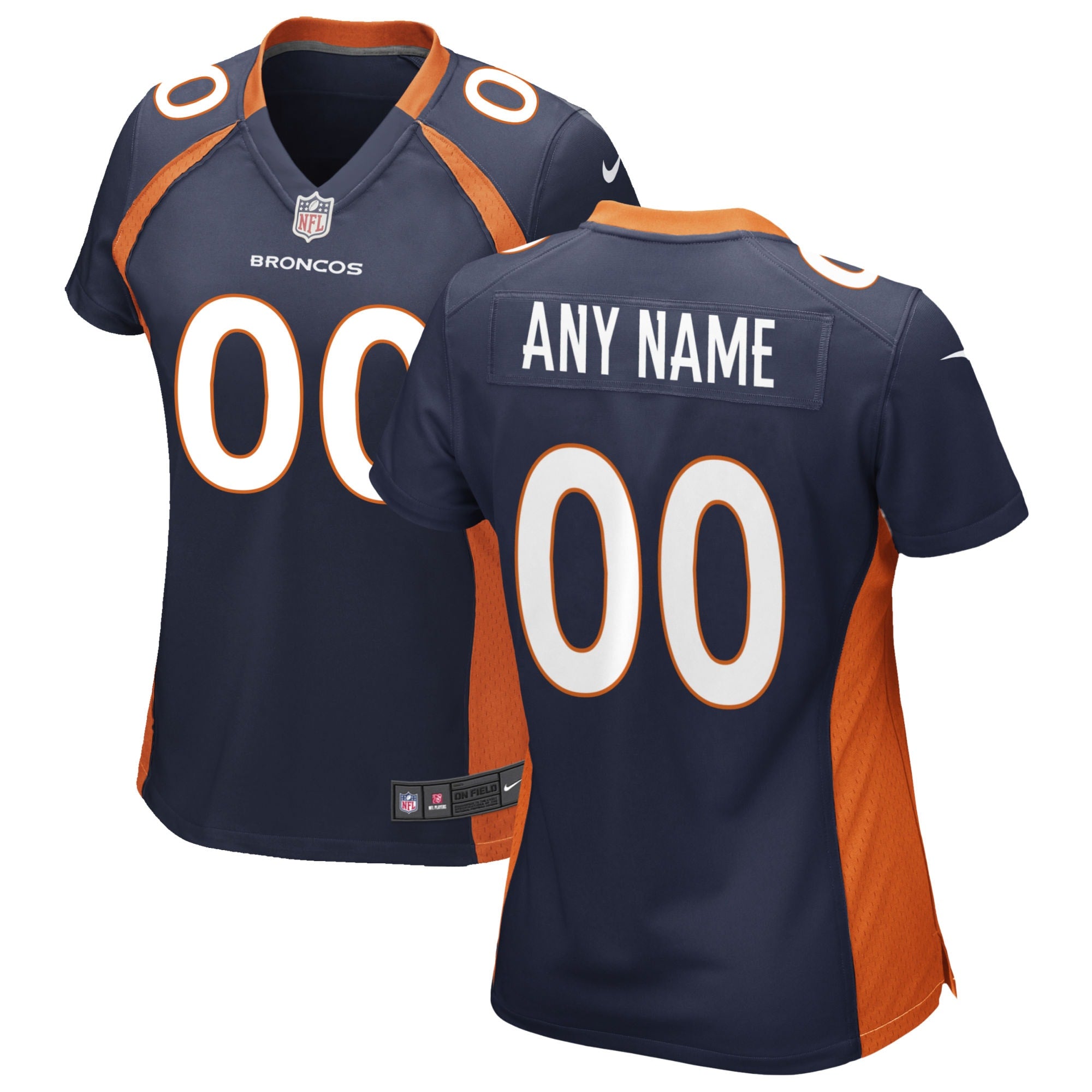 Denver Broncos Nike Women s Alternate Custom Game Jersey   Navy
