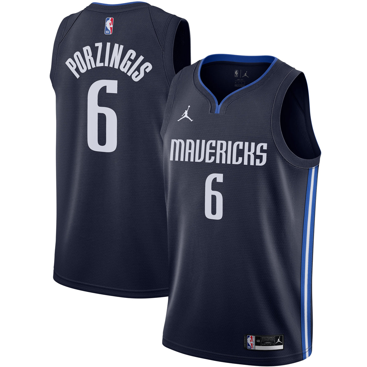 Kristaps Porzingis Dallas Mavericks Jordans Brand 2020/21 Swingman Jersey - Statement Edition - Navy