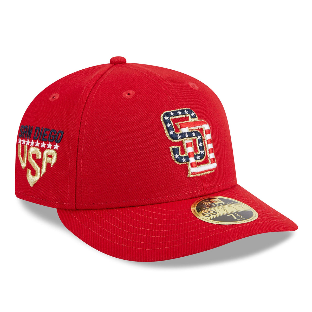 San Diego Padres New Era 2023 Fourth of July Low Profile 59FIFTY Fitted Hat - Red