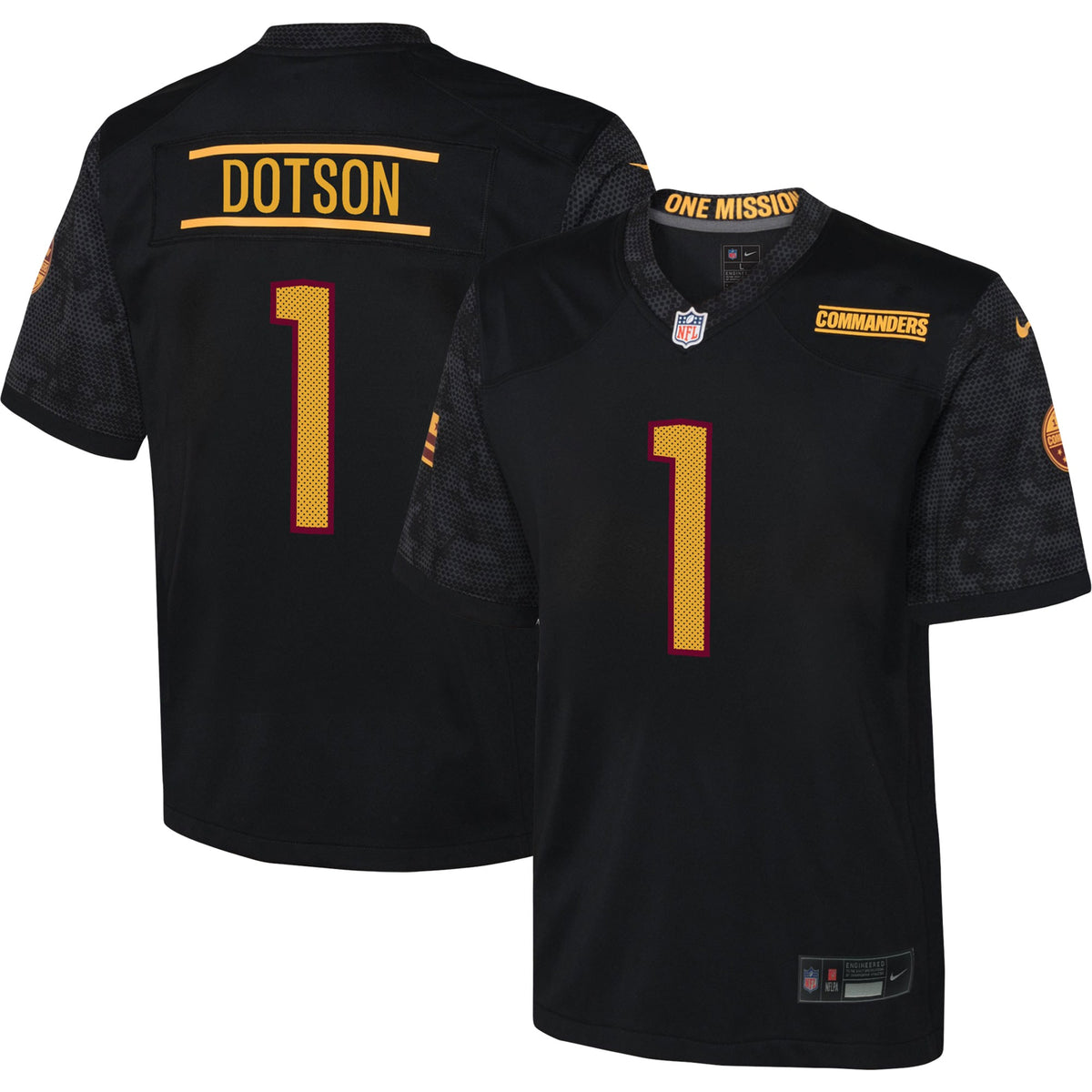 Jahan Dotson Washington Commanders Nike Youth Game Jersey   Black
