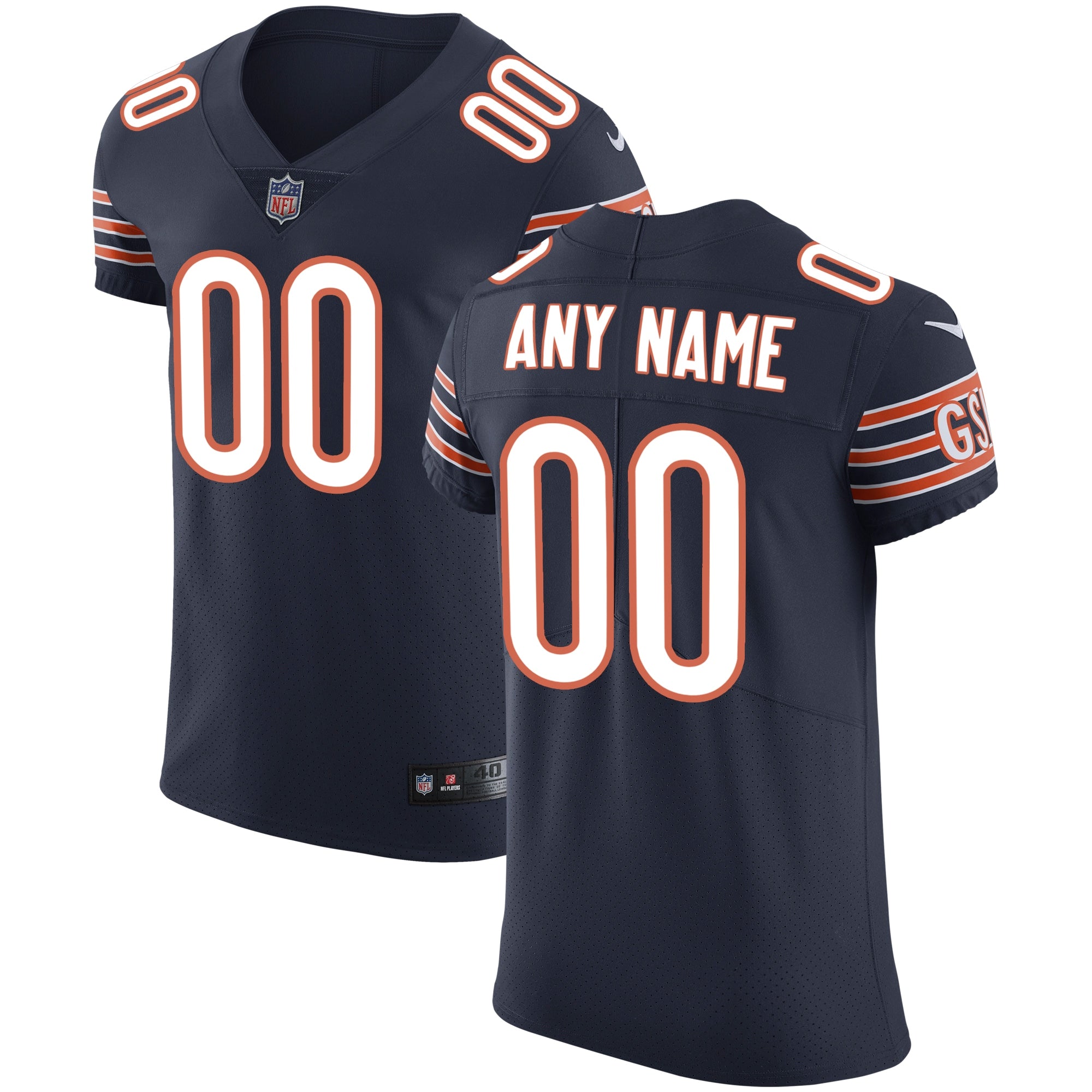 Chicago Bears Nike Vapor Untouchable Custom Elite Jersey   Navy