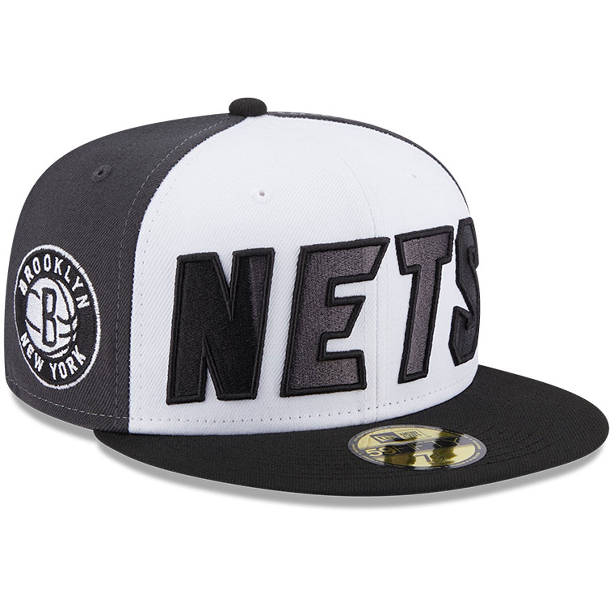Brooklyn Nets New Era Back Half 9FIFTY Fitted Hat - White/Black