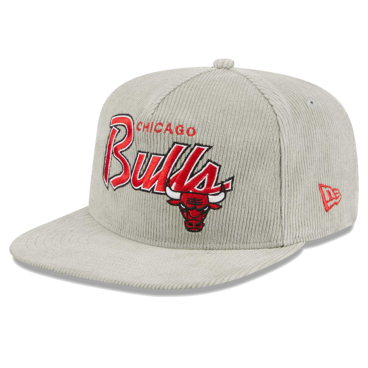 Chicago Bulls New Era The Golfer Corduroy 9FIFTY Snapback Hat - Gray