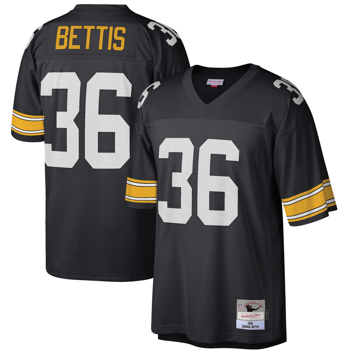 Jerome Bettis Pittsburgh Steelers Mitchell   Ness Big   Tall 1996 Retired Player Replica Jersey   Black
