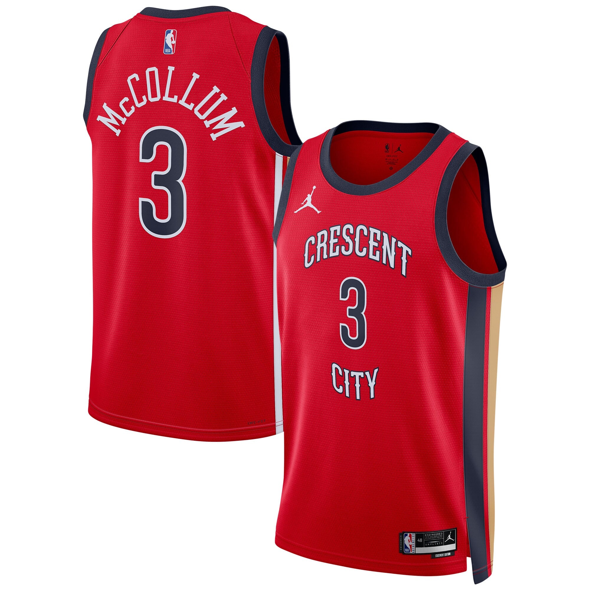 CJ McCollum New Orleans Pelicans Jordans Brand Unisex Swingman Jersey - Statement Edition - Red