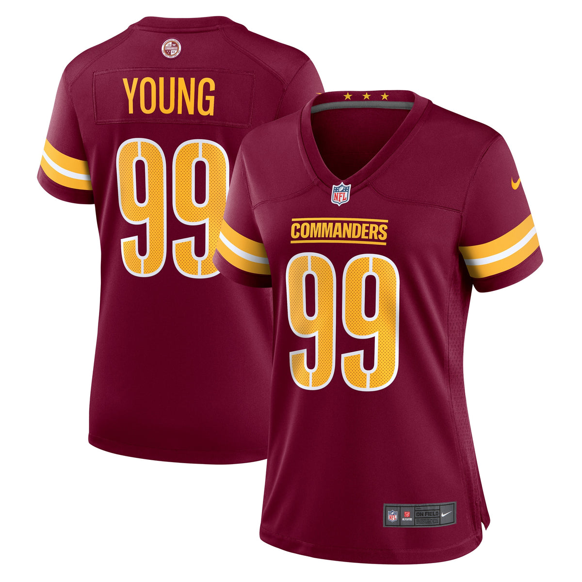 Chase Young Washington Commanders Nike Women s Player Jersey   Burgundy