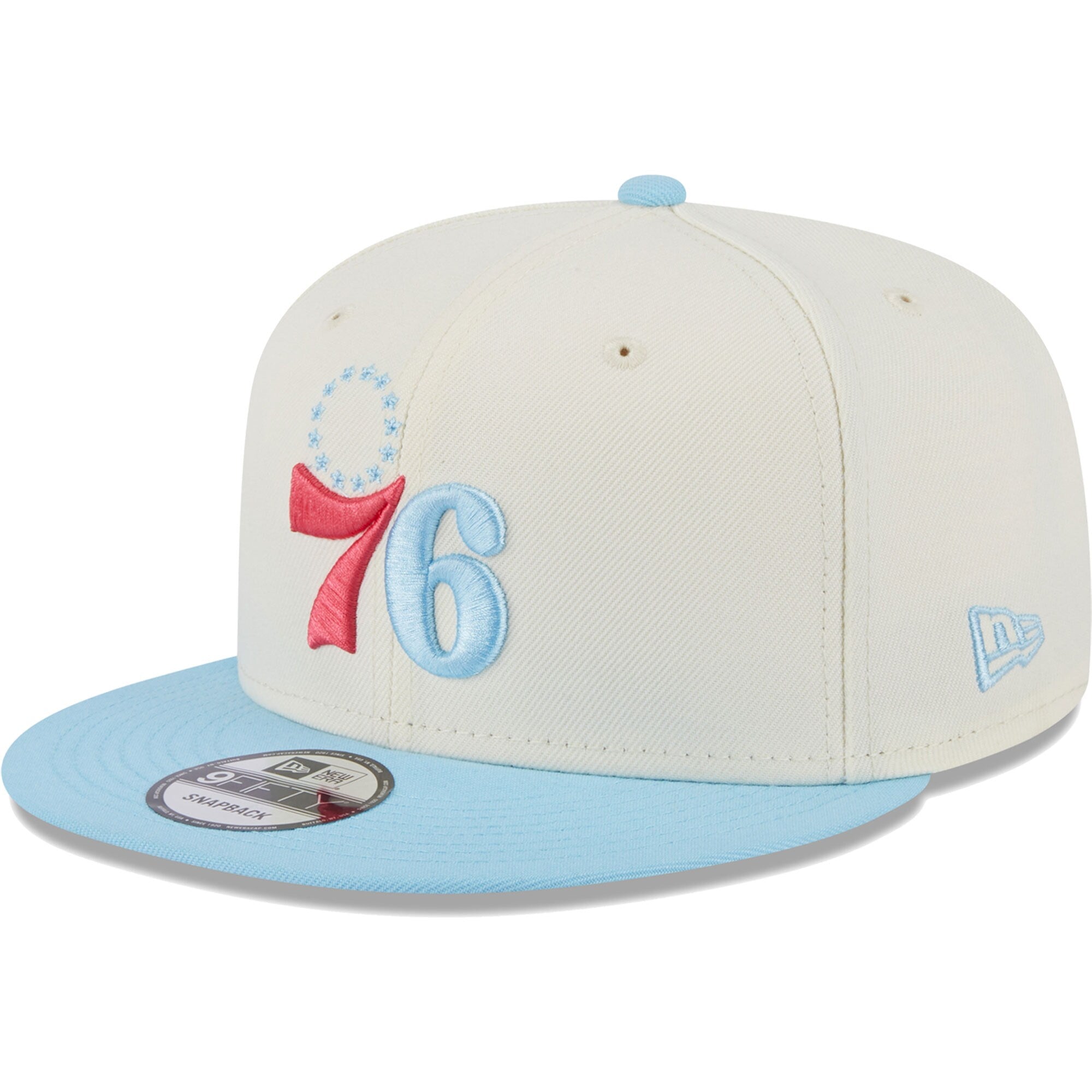 Philadelphia 76ers New Era 2-Tone Color Pack 9FIFTY Snapback Hat - White/Powder Blue