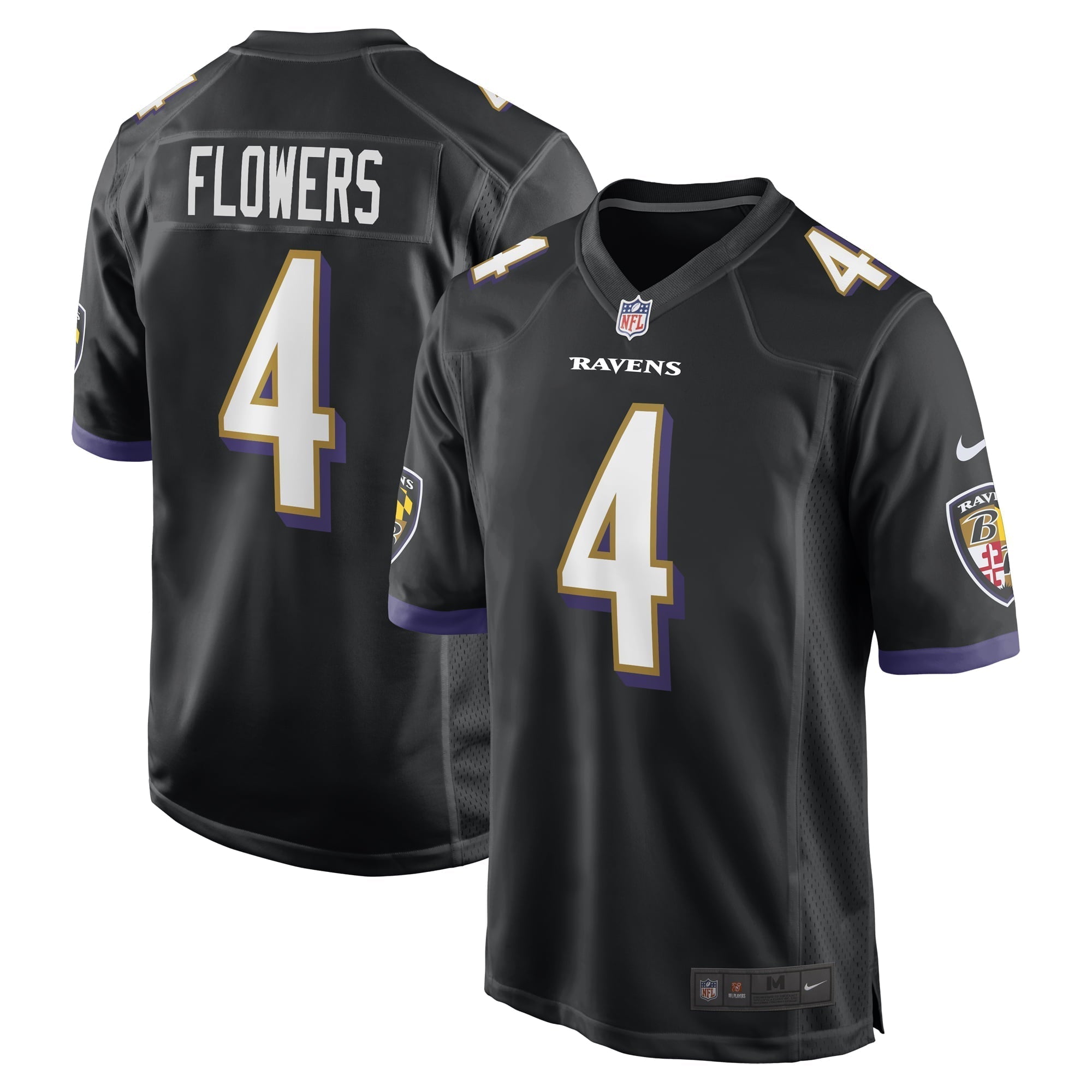 Men s Nike Zay Flowers Black Baltimore Ravens Team Game Jersey