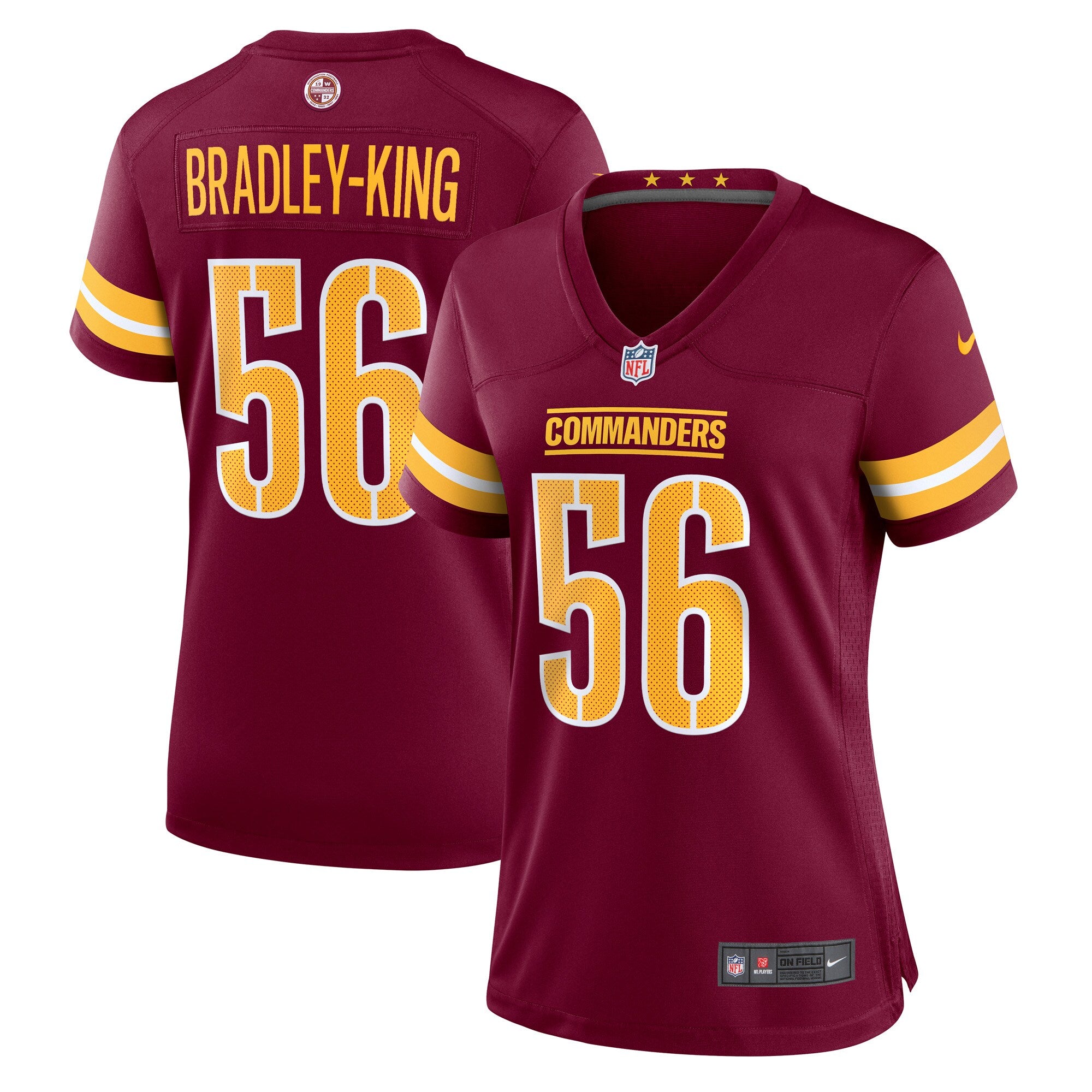 Will Bradley-King Washington Commanders Nike Women s Game Player Jersey   Burgundy