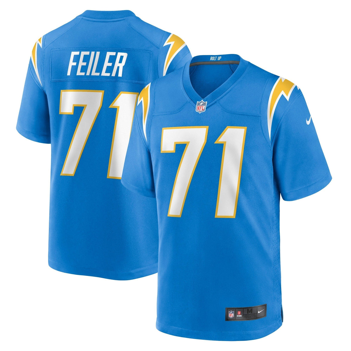 Men s Nike Matt Feiler Powder Blue Los Angeles Chargers Game Player Jersey